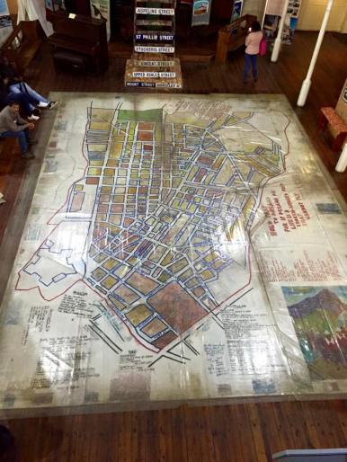 This map in the District Six Museum shows where people lived before being forced out by apartheid policies.