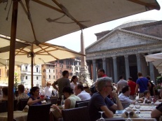 Having lunch at the Pantheon, Rome Italy 2011