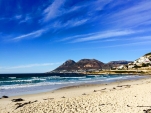 The view of Simon's Town from a beach hear Fish Hoek, Western Cape, South Africa 2015